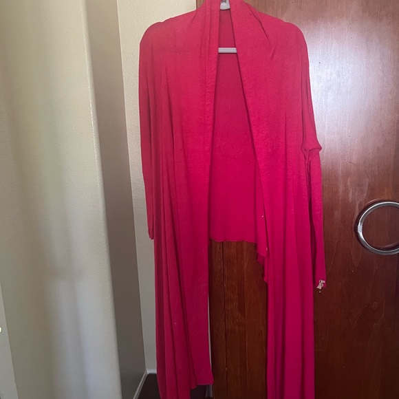 DKNY Vibrant Red Women's Poncho - Picture 2 of 2